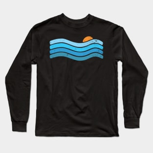 Sunset Ocean Waves Long Sleeve T-Shirt